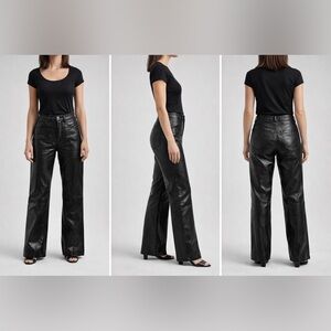 Express Women’s Sleek Black Leather Pants